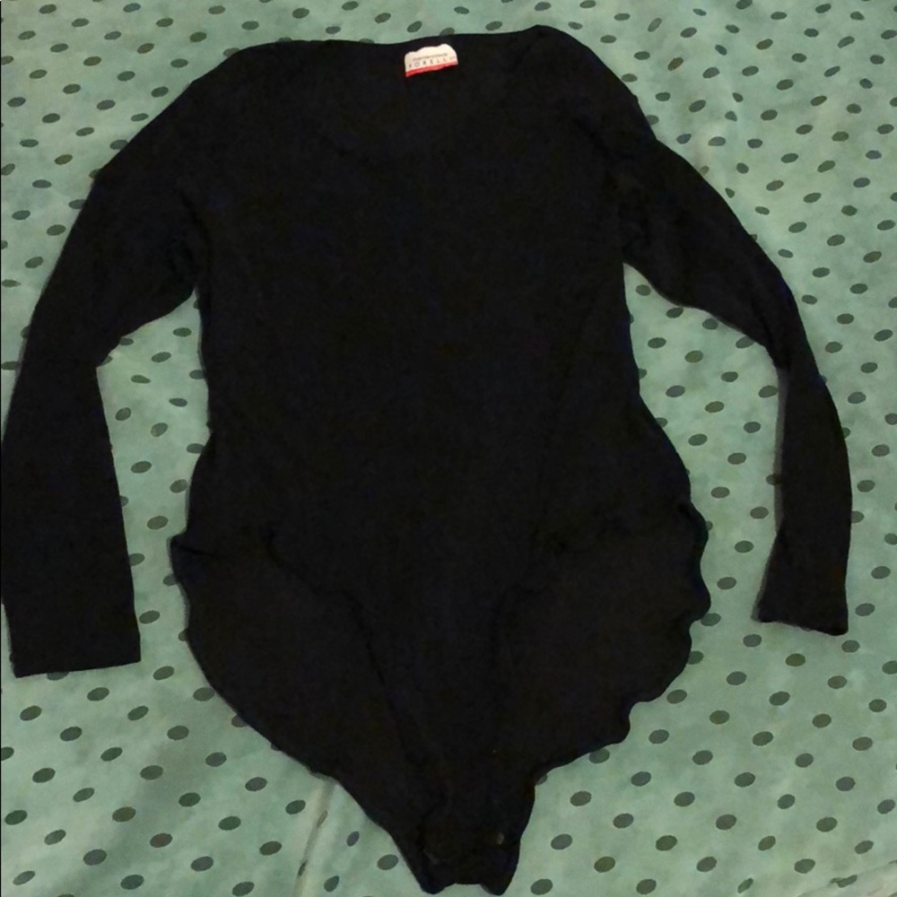90s black stretch body suit